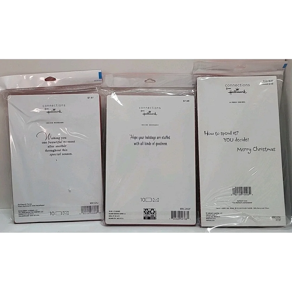 Hallmark Christmas Cards Money Lot of 3 Packs - 26 Cards Total 🎅🎄Holiday Gift